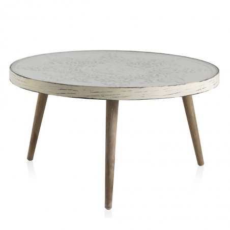 Mesa centro 80x41h de estilo vintage en relieve