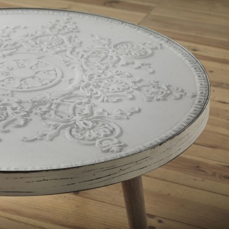 Mesa centro 80x41h de estilo vintage en relieve