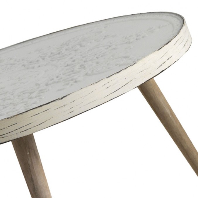 Mesa centro 80x41h de estilo vintage en relieve