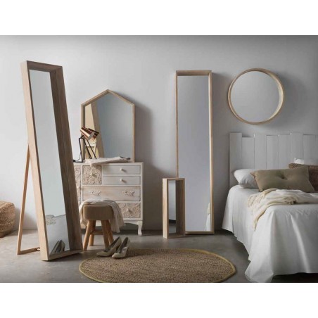 Espejo pared estilo nórdico 60x82cm en paulownia