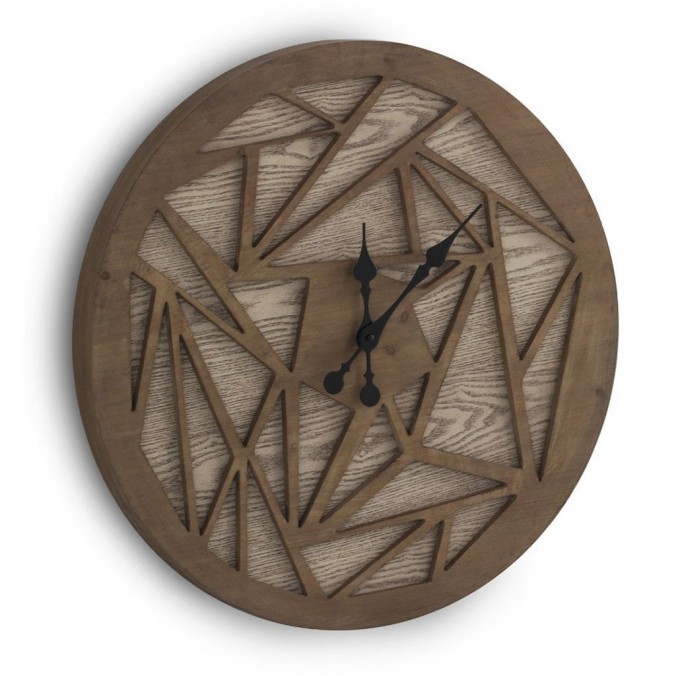 Reloj vintage geométrico 60cm madera