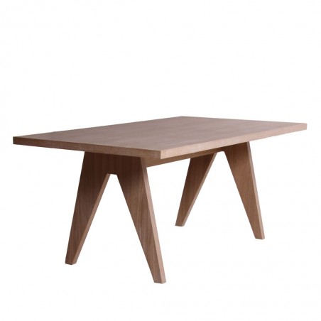 Mesa de comedor estilo nórdico chapa de roble