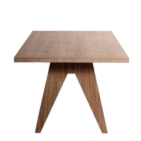 Mesa de comedor estilo nórdico chapa de roble