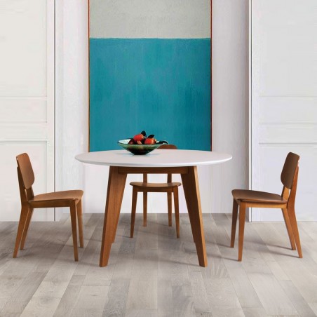 Mesa redonda estilo nórdico de chapa roble - 3 tamaños