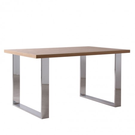 Mesa comedor chapa de roble natural y acero - 5 tamaños