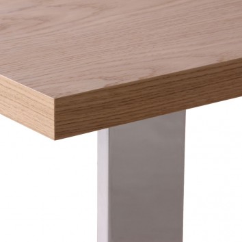 Mesa comedor chapa de roble natural y acero - 5 tamaños 2