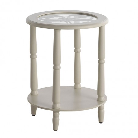 Mesita clásica redonda 45x58cm madera de abeto y DMF