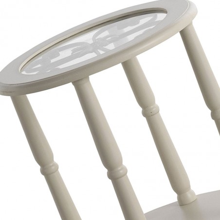 Mesita clásica redonda 45x58cm madera de abeto y DMF