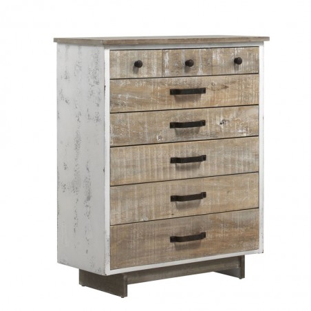 Cómoda estilo vintage 73x89cm en madera decapé