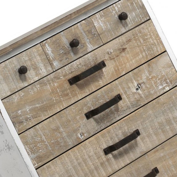 Cómoda estilo vintage 73x89cm en madera decapé