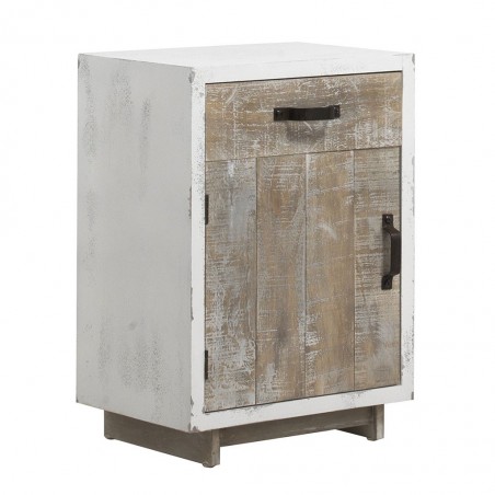 Mesita de noche vintage 43x61cm en madera decapé