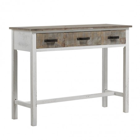 Consola vintage 100x76cm blanco decapé