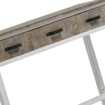 Consola vintage 100x76cm blanco decapé 2