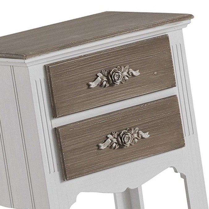 Mesita estilo romántico 38x68cm gris Mesita estilo romántico 38x68cm gris