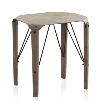 Mesita auxiliar 40x42cm estilo nórdico madera de abeto