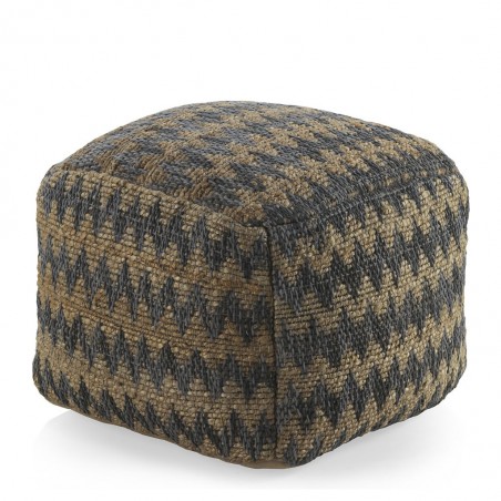 puff espiga cuadrado 45x35cm yute y algodón