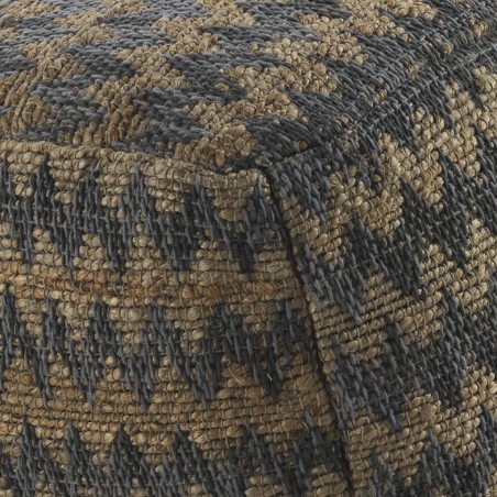 puff espiga cuadrado 45x35cm yute y algodón