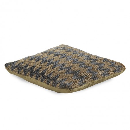 Cojín espiga cuadrado 45x45cm yute y algodón