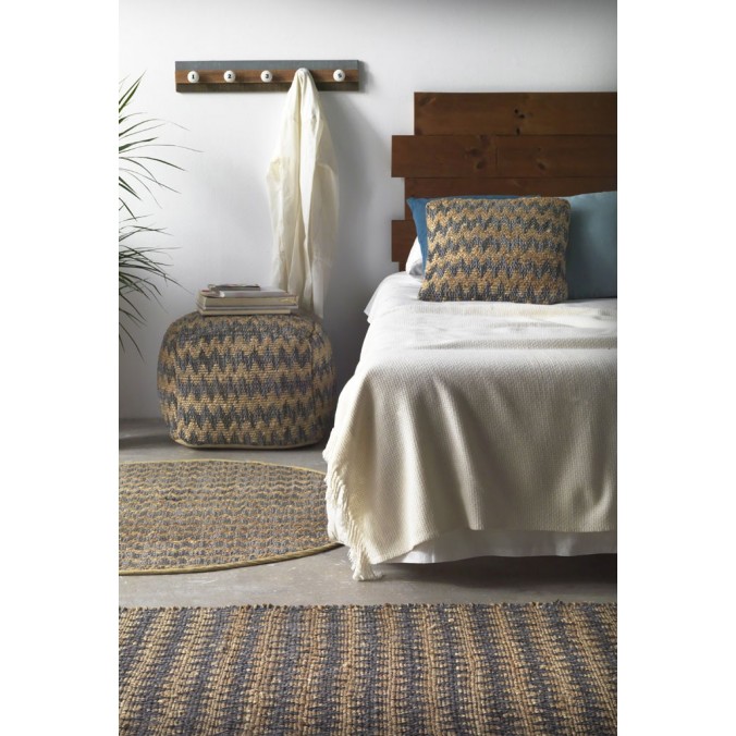 Cojín espiga cuadrado 45x45cm yute y algodón