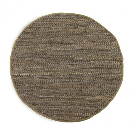 Alfombra jaspeada redonda 120cm yute y algodón