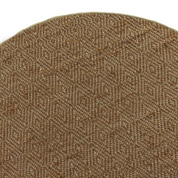 Alfombra diseño rombo redonda 120cm yute y algodón 2