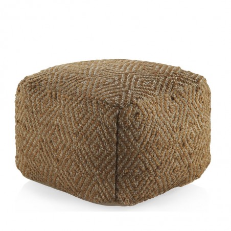 puff diseño rombo cuadrado 45x35cm yute y algodón