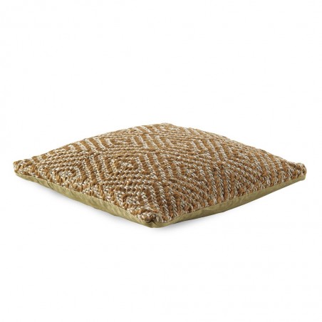 cojín diseño rombo cuadrado 45x45cm yute y algodón