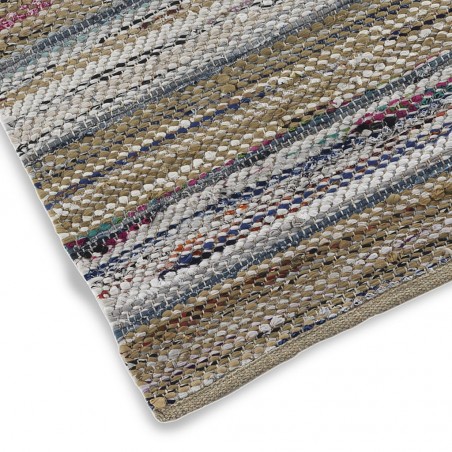 Alfombra multicolor 60x120cm yute y algodón
