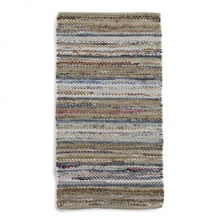 Alfombra multicolor 60x120cm yute y algodón