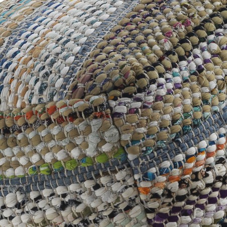 Puff cuadrado multicolor 45x35cm yute y algodón