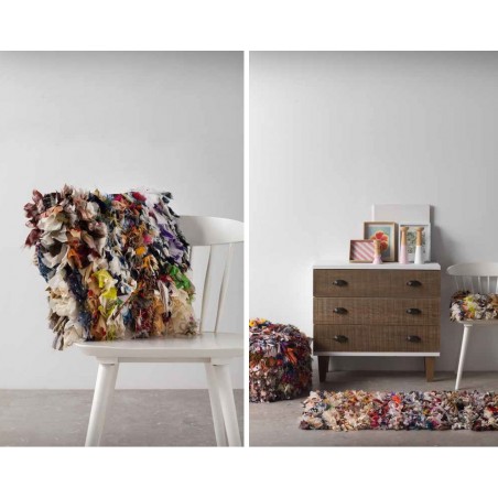 Alfombra trapillo multicolor 60x120cm yute y algodón