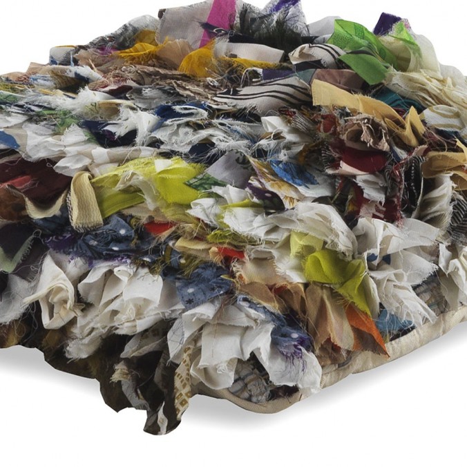 Cojín trapillo multicolor cuadrado 45x45cm yute y algodón