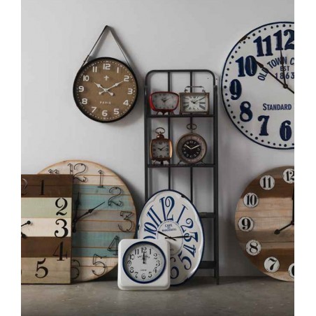 Reloj de pared vintage cuadrado 35x35cm blanco