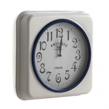 Reloj de pared vintage cuadrado 35x35cm blanco