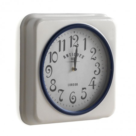 Reloj de pared vintage cuadrado 35x35cm blanco