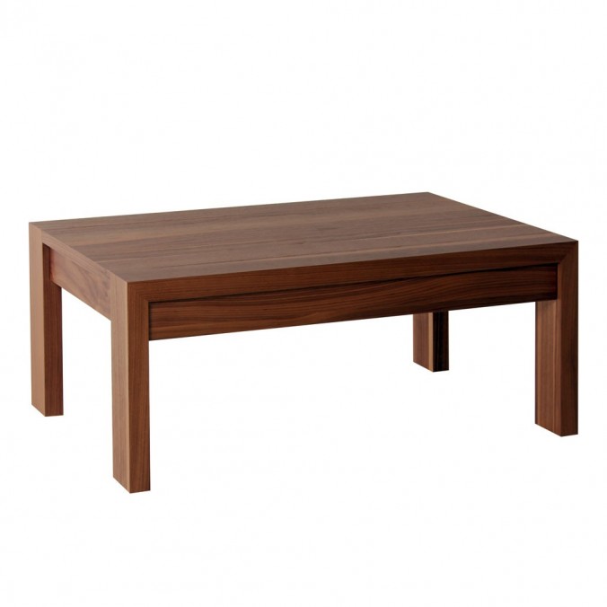 Mesa baja con cajón 95x65cm chapa de nogal