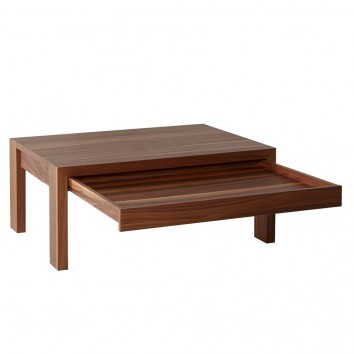 Mesa baja con cajón 95x65cm chapa de nogal