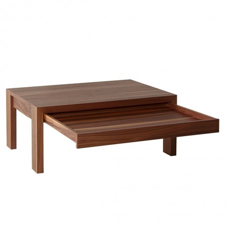 Mesa baja con cajón 95x65cm chapa de nogal