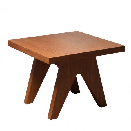 Mesita baja auxiliar 60x60cm chapa de roble