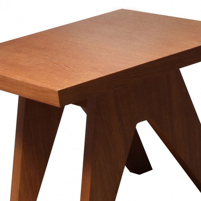 Mesita baja auxiliar 60x60cm chapa de roble