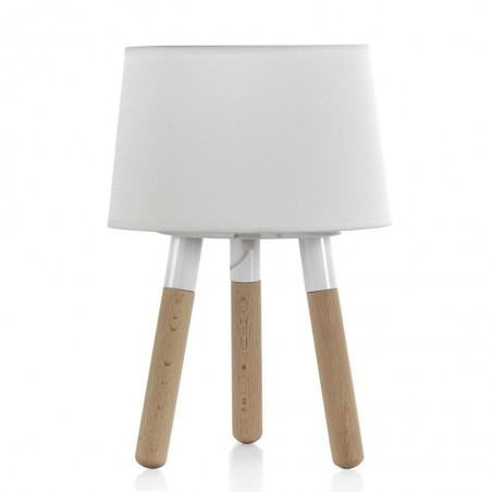 Lámpara de mesa trípode con pantalla 22x32cm blanca