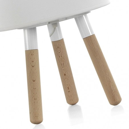 Lámpara de mesa trípode con pantalla 22x32cm blanca