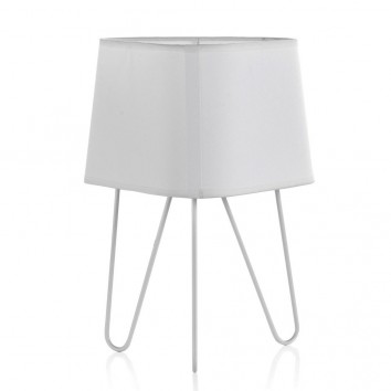 Lámpara de mesa 3 patas con pantalla 24x34cm blanca