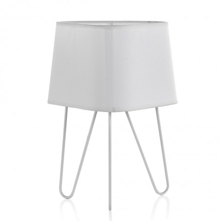 Lámpara de mesa 3 patas con pantalla 24x34cm blanca