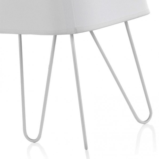 Lámpara de mesa 3 patas con pantalla 24x34cm blanca