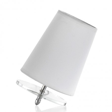 Lámpara de mesa inclinada con pantalla 15x23cm blanca