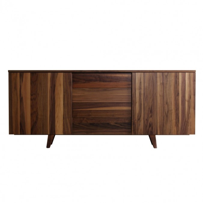 Buffet 210cm diseño contemporaneo en madera de nogal