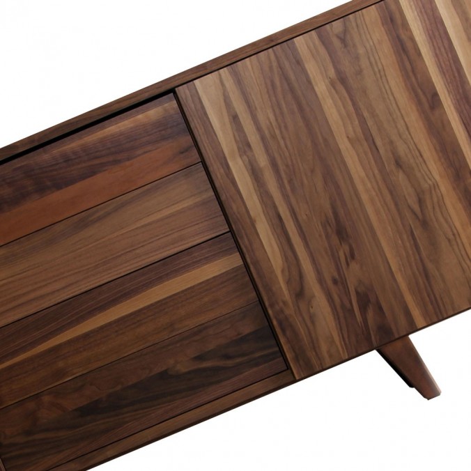 Buffet 210cm diseño contemporaneo en madera de nogal