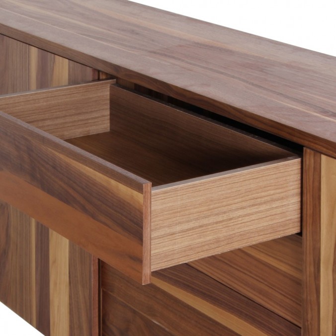Buffet 210cm diseño contemporaneo en madera de nogal