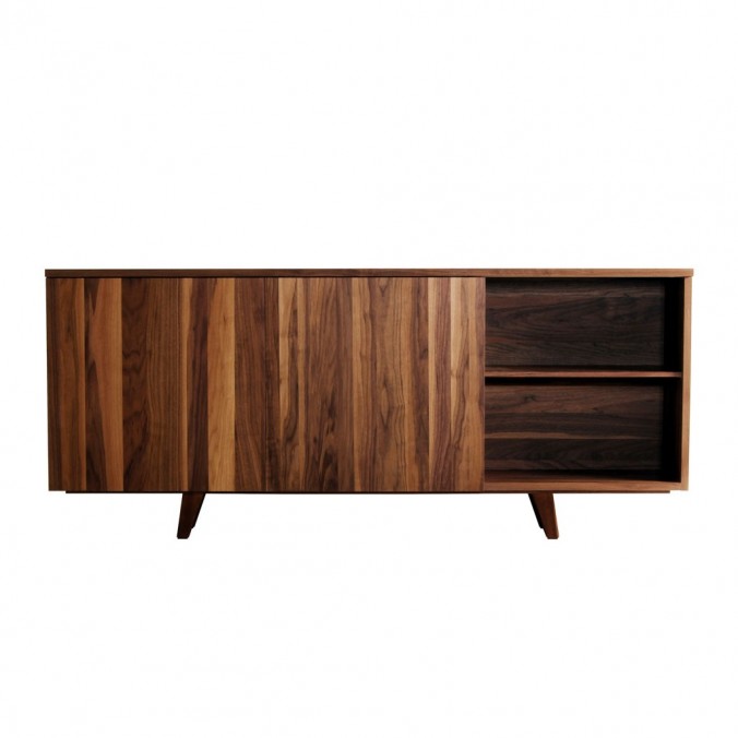 Buffet 210cm diseño contemporaneo en madera de nogal